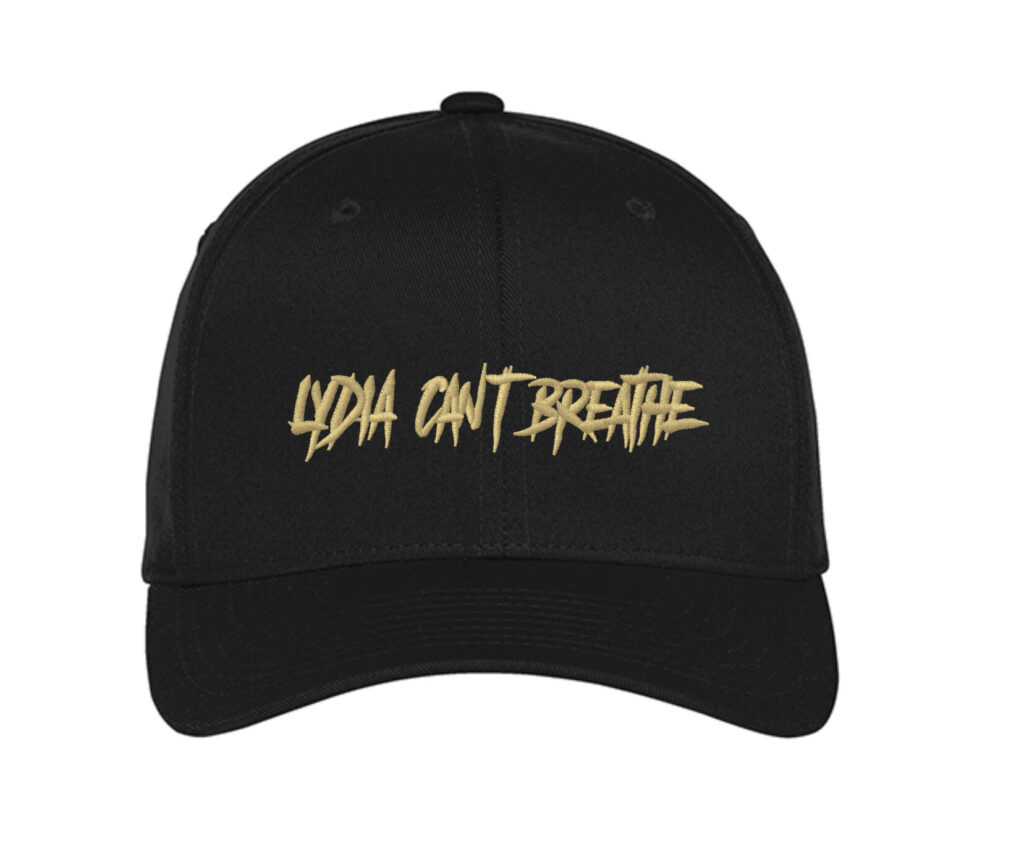 Black and Gold Flexfit Hat - Lydia Can't Breathe